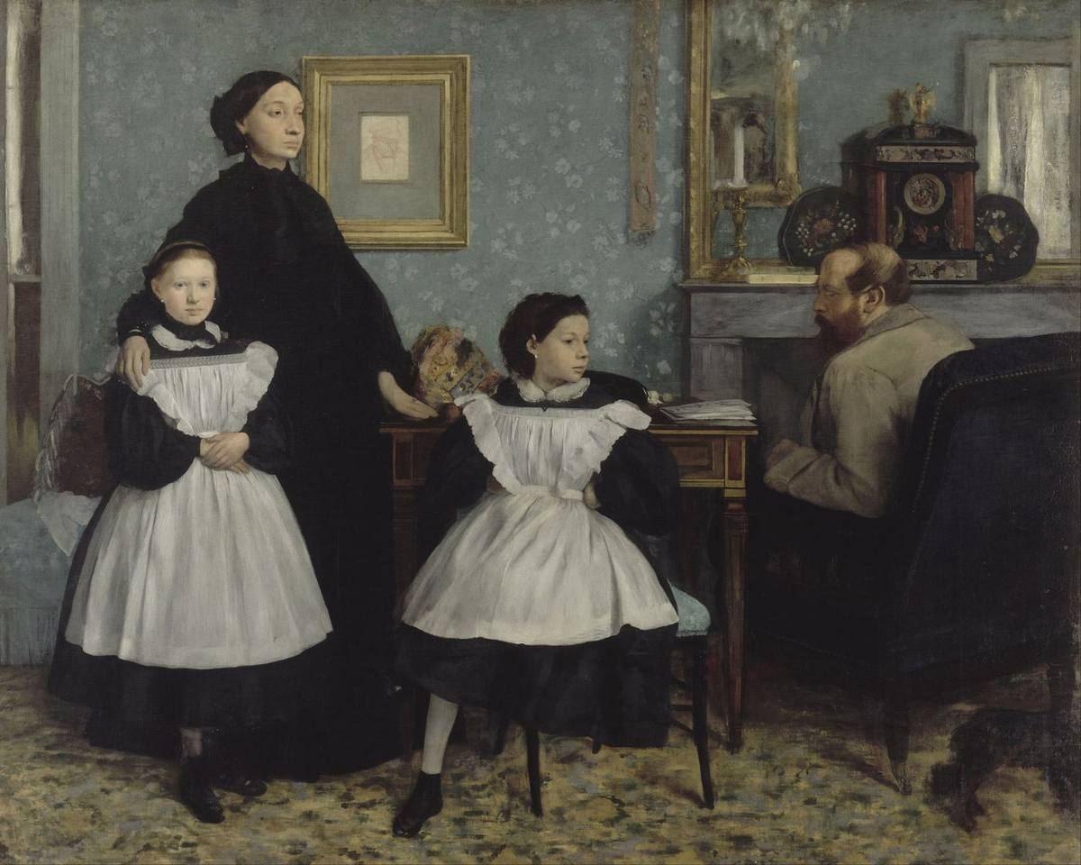 La Famille Bellelli d'Edgar Degas : portrait de Laure Bellelli, du baron Bellelli et de leurs deux filles, peint à Florence