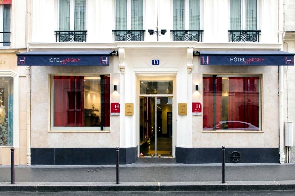 Façade de l'Hôtel Migny à Pigalle, 13 rue Victor Massé, Paris 9e